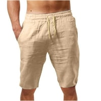 Puntoco pantalone veće veličine muškarci čvrsti džep elastični struk pravo pola šorc pantalone sportske