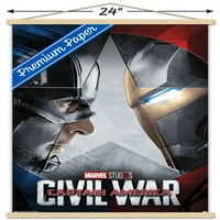 Marvel - Kapetan Amerika: Građanski rat - Faceoff Jedan zidni poster sa drvenim magnetnim okvirom, 22.375