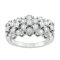 Arista Carat T. W dijamant ženski klaster prsten u Sterling srebru