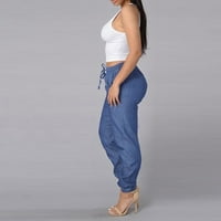 Gubotare traperice za žene Stretch Women-On-On-On-On Nevolje Denim Joggers Elastične struke Stretci Stretch