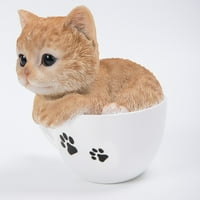 Hi-Line Gift Ltd. Teacup Kitten Narančasta Tabby statuu