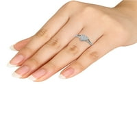1 6Ct TDW Diamond 10k Bijelo zlato dijamantski oblik srca Split Shank modni prsten