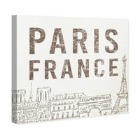 Runway Avenue Cities and Skylines Wall Art Canvas Prints 'Paris France' Evropski gradovi-smeđa, bijela