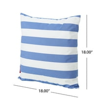 Noble House Hawthorne 18 Tkaninski prugasti vodootporan jastuk za otporan na vodu, plavi, bijeli