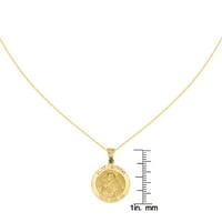 Primal Gold Karat žuto zlato Saint Anthony medalja privjesak sa lancem za kablove