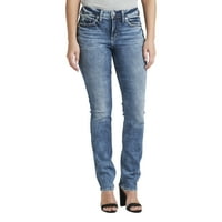 Silver Jeans Co. Ženske Suki traperice s ravnim nogama srednje visine, veličine struka 24-36