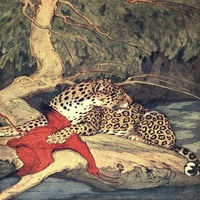 Polja velike igre Amerike Leopard Poster Print by Charles Livingstone Bull