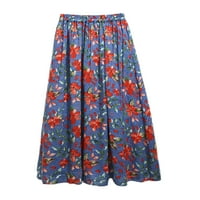 Paille Ženske Ljetne Cvjetne Suknje Sa Cvjetnim Printom Labave Vintage Midi Suknje Swing Boho Suknja