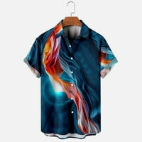 CLlios muške geometrije tisak Havajske košulje casual rever gumb dole majice Ljetni kratki rukav Tee Beach