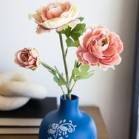 Flora Bunda ploča stola 13 vještački Plavi cvijet uzorak keramike W Pink Ranunculus