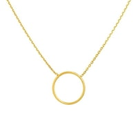 14kt žičani krug od žutog zlata podesiv 16 - 18 Ženska ogrlica sa kabelskim lancem i kopčom od jastoga
