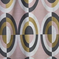 Designart 'Abstract Geometric Circular Retro Pattern I' Mid-Century Modern Curtain Panel
