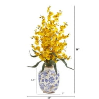28in. Ples Lady Orchid umjetni aranžman u dekorativnoj vazi