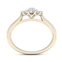 3 4ct TDW Diamond 14k zaručnički prsten od žutog zlata sa dvostrukim oreolom