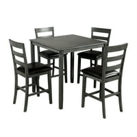 Trpezarijski Set sa stolom i stolicama, drveni kuhinjski trpezarijski Set kvadratne visine, siva