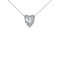 Dijamantski personalizirani kamen rođenja i ogrlica u obliku srca u srebru: safir 18