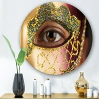 Designart 'djevojka sa Venecijanskom maskom' moderni krug metalni zid Art-disk od 23