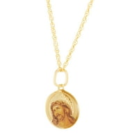 Brilliance Fine nakit 10k žuto zlato Isus Podesivi lanac napunjenog zlata, 20