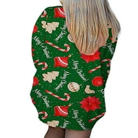 Glonme Dame sa džepovima Xmas Cardigans Casual Outdoor Božićni karton Labavi otvorena prednja odjeća Slika