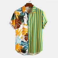 Muška modna casual Havajska patchwork s jednim trend majica zelenog xxxl