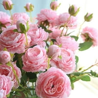 Baocc Vještačko Cvijeće Vještačko Zapadni Cvijet Ruže Božur Svadbeni Buket Vjenčanje Home Decor Pk Pink