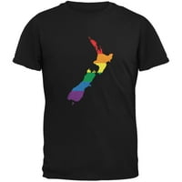 Novi Zeland LGBT gay Pride Rainbow Crna T-Shirt za odrasle-X-veliki