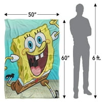 Spongebob pokrivač, 50x60 Spongebob lik ošišan svilenkasti dodir Sherpa nazad Super meko bacanje ćebe