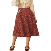 Jedinstvene ponude ženska Retro elastična Zipper sa patentnim zatvaračem Polka tačke A-Line Midi suknja