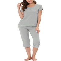 Jedinstveni Bargains ženski Salon pidžama okrugli vrat Capri Noćna Odjeća ležerni Setovi odjeće za spavanje