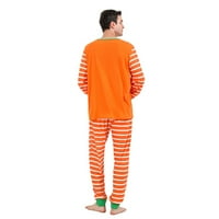 Podudaranje porodice Halloween Pijamas setovi majica s dugim rukavima od bundeve + Stripe Hlače PJS Loungewear
