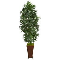 Skoro prirodna 5,5 'bambusova palma umjetna biljka u dekorativnom sadnica, zelena