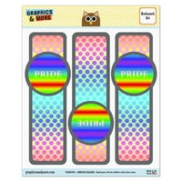 Rainbow spektra Pride gay lezbijske sjajne laminirane oznake - set od 3