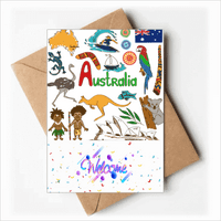 Australija Landscape Životinje Nacionalna zastava Dobrodošli nazad čestitke Koverte prazne
