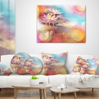 PROIZVODART LOTUS na apstraktnoj pozadini - cvjetni jastuk za bacanje - 16x16