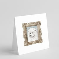 Samoyed Puppy Srednji pogled kvadratni čestir i koverte