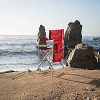 Vremenska sportska stolica sa bočnim stolom, stolica na plaži, kampa za odrasle crvena