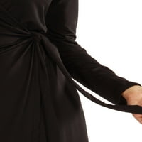 Ženska duboka haljina sa dugim rukavima sa V izrezom
