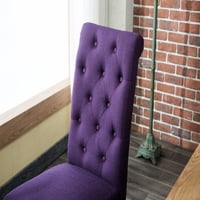 Okrugli raniatian 6-komadni prehrambeni set-bijeli operirano noge trpezarijski stol s purplim gumbom s