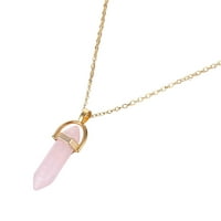 YDXL Privjesak ogrlica Fau Kristalni kamen ukrasni metalni kaiš ogrlica nakit Pribor Pink Gold Jedna veličina