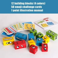 Funny expression Puzzle šarena kocka drveni građevinski blokovi igračka, Obuka za razmišljanje djeca koja