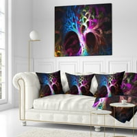 Designart magično Psihodelično drvo u više boja - apstraktni jastuk za bacanje - 16x16