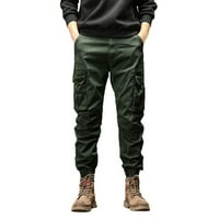 SHPWFBE Cargo hlače s modnim labavim pamučnim plusom džep čipke zadebljajući ukupne radne pantalone za