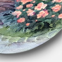 Dizajnerska klupa u parku po pionama Cvijeće Clips Clumhes 'Tradicionalni krug Metalna zida - Disk od