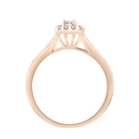 Carat T.W. Diamond Rosea Ženski halo zaručnički prsten u 10K ružom zlata po držanju