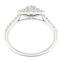 Imperial Ct TDW kruška dijamantski dvostruki oreol zaručnički prsten od 10k bijelog zlata