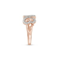 Imperial 1 8CT TDW dijamantski dvostruki srčani prsten od 10k ružičastog zlata