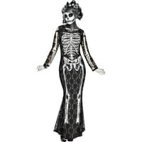 Zabavni svjetski kostimi čipke kosti ženske kostim za vještica za Halloween za odrasle, muškarci s