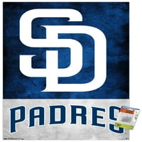 San Diego Padres-Logo zidni Poster sa potisnim iglama, 22.375 34