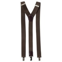 -Live prodavnica Muška tkana proširiva pletenica Stretch suspenders W teški isječci, crni