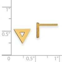 Primalni zlatni karatski žuti zlatni otvoreni trokutni post minđuše